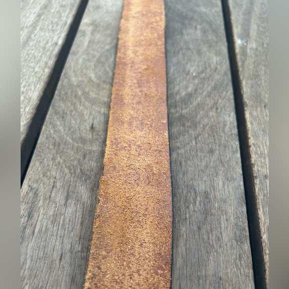 Vintage Belt Buckle Country Western Hand Tooled Brown Leather Silver Eagle 40” - Picture 9 of 10